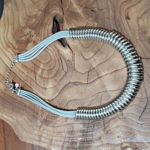 Silver collar necklace